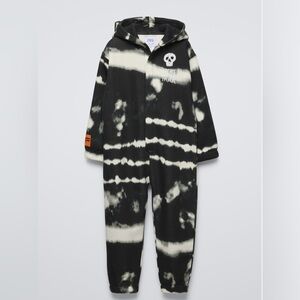 Zara Black and White Tie-Dye Kids Footie